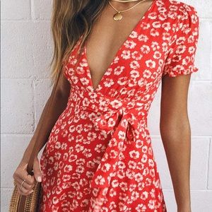 Lulus Red Garden Explorer mini dress Medium